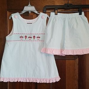 Shrimp & Grits Smocked Gingham Set